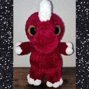 Cute Crochet Dinosaur Plush with Sparkly Gold Safety Eyes